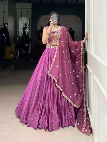 Peppilo Silk Crepe Embroidery Lehenga Set
