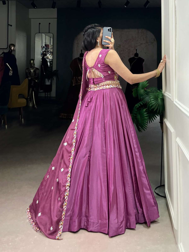 Peppilo Silk Crepe Embroidery Lehenga Set