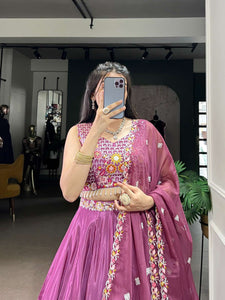 Peppilo Silk Crepe Embroidery Lehenga Set