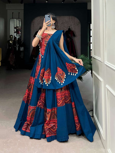 Peppilo Cotton Lehenga 3 Piece Set