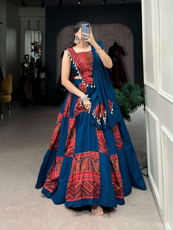 Peppilo Cotton Lehenga 3 Piece Set