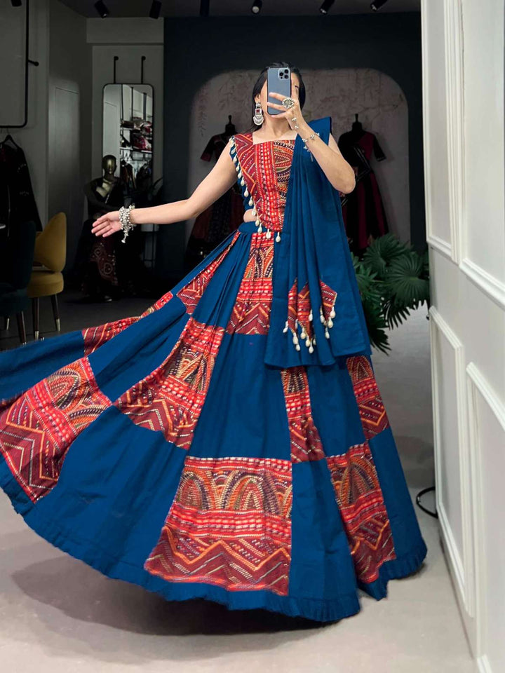 Peppilo Cotton Lehenga 3 Piece Set