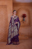 Peppilo Royal Purple Soft Silk Indian Ethnic Saree