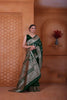 Peppilo Dark Green Soft Silk Indian Ethnic Saree