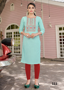 Aqua Georgette Indian Ethnic kurti with dupata