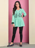 Aqua Georgette Indian Ethnic kurti with dupata