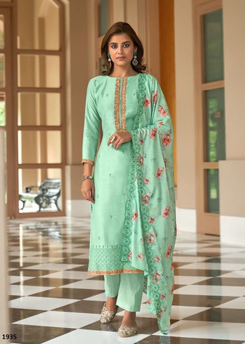 Aqua Georgette Indian women's salwar kameez with dupatta ready to wear
