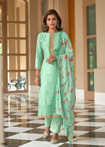 Aqua Georgette Indian women's salwar kameez with dupatta ready to wear