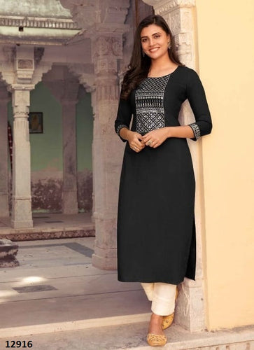 Black Georgette Indian Ethnic kurti with dupata