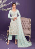 Aqua Georgette Indian women's salwar kameez with dupatta ready to wear