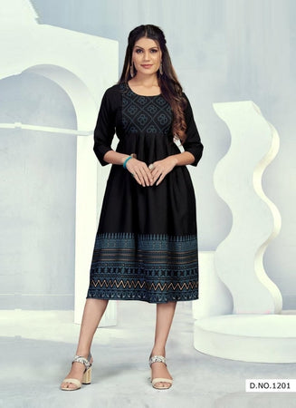 Black Georgette Indian Ethnic kurti with dupata