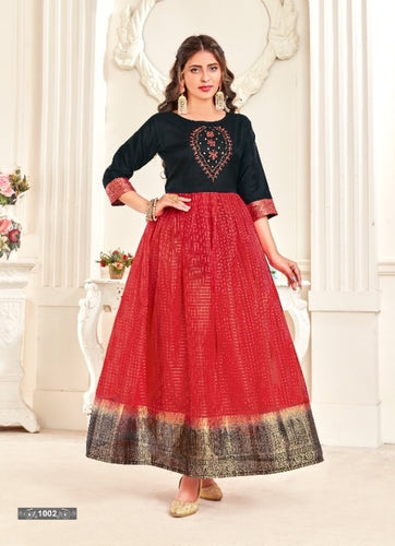 Black Georgette Indian Ethnic kurti with dupata