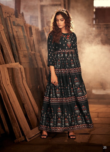 Black Georgette Indian Ethnic kurti with dupata