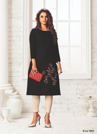 Black Georgette Indian Ethnic kurti with dupata