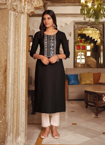 Black Georgette Indian Ethnic kurti with dupata