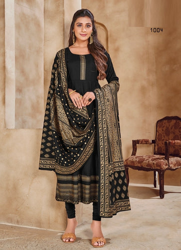 Black Georgette Indian Ethnic kurti with dupata