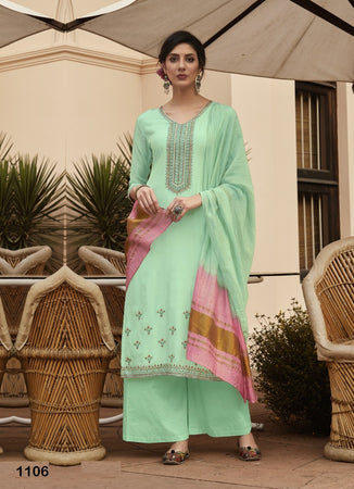 Aqua Georgette Indian women's salwar kameez with dupatta ready to wear