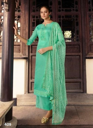 Aqua Georgette Indian women's salwar kameez with dupatta ready to wear