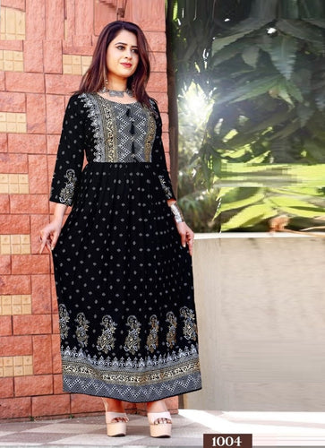 Black Georgette Indian Ethnic kurti with dupata