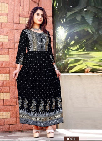 Black Georgette Indian Ethnic kurti with dupata