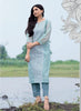 Aqua Georgette Indian Ethnic kurti with dupata