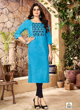 Aqua Georgette Indian Ethnic kurti with dupata