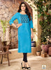 Aqua Georgette Indian Ethnic kurti with dupata