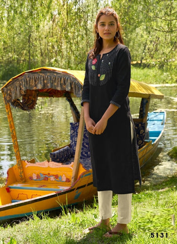 Black Georgette Indian Ethnic kurti with dupata