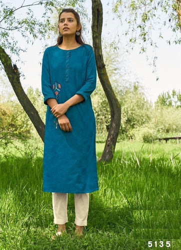 Aqua Georgette Indian Ethnic kurti with dupata