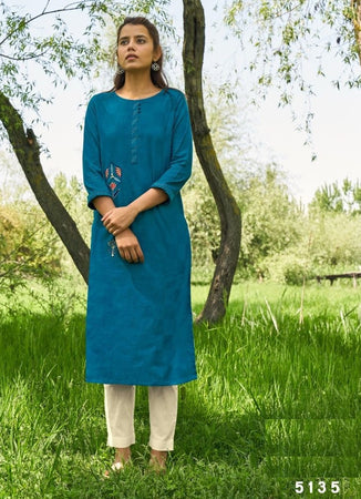 Aqua Georgette Indian Ethnic kurti with dupata
