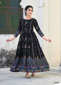 Black Georgette Indian Ethnic kurti with dupata