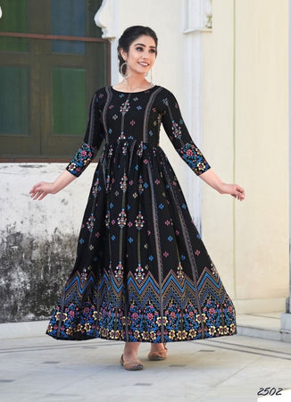 Black Georgette Indian Ethnic kurti with dupata
