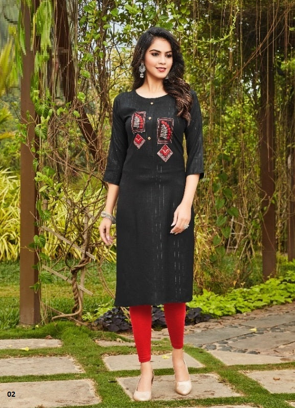 Black Georgette Indian Ethnic kurti with dupata