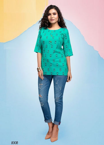 Aqua Georgette Indian Ethnic kurti with dupata