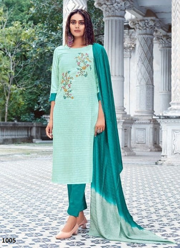 Aqua Georgette Indian women's salwar kameez with dupatta ready to wear