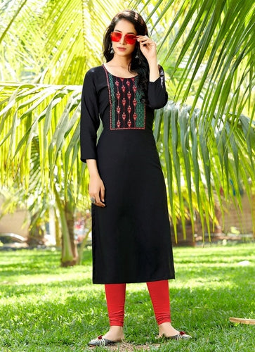 Black Georgette Indian Ethnic kurti with dupata