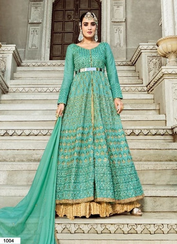 Aqua Georgette Indian women's salwar kameez with dupatta ready to wear