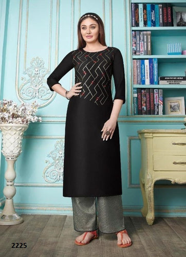 Black Georgette Indian Ethnic kurti with dupata