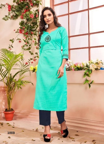 Aqua Georgette Indian Ethnic kurti with dupata