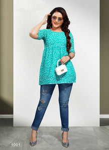Aqua Georgette Indian Ethnic kurti with dupata