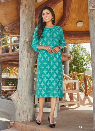 Aqua Georgette Indian Ethnic kurti with dupata