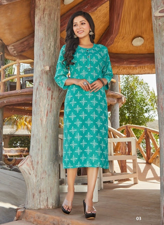 Aqua Georgette Indian Ethnic kurti with dupata