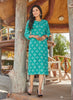 Aqua Georgette Indian Ethnic kurti with dupata