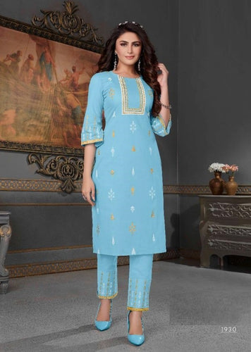 Aqua Georgette Indian Ethnic kurti with dupata