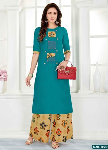 Aqua Georgette Indian Ethnic kurti with dupata