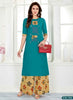 Aqua Georgette Indian Ethnic kurti with dupata