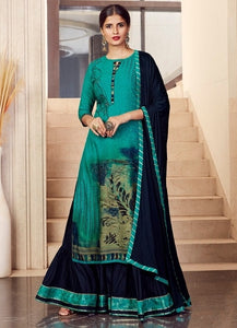 Aqua Georgette Indian women's salwar kameez with dupatta ready to wear