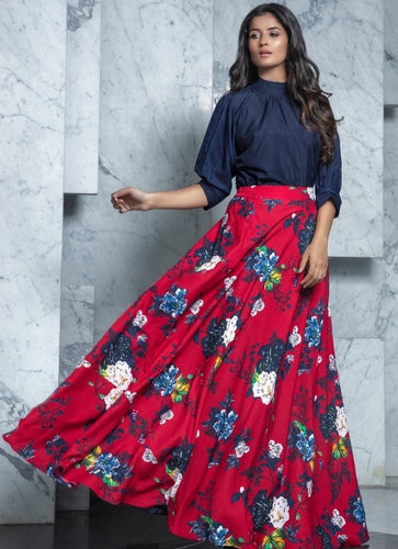 Black Georgette Indian Ethnic kurti with dupata