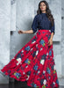 Black Georgette Indian Ethnic kurti with dupata