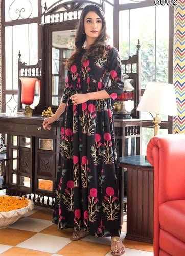 Black Georgette Indian Ethnic kurti with dupata